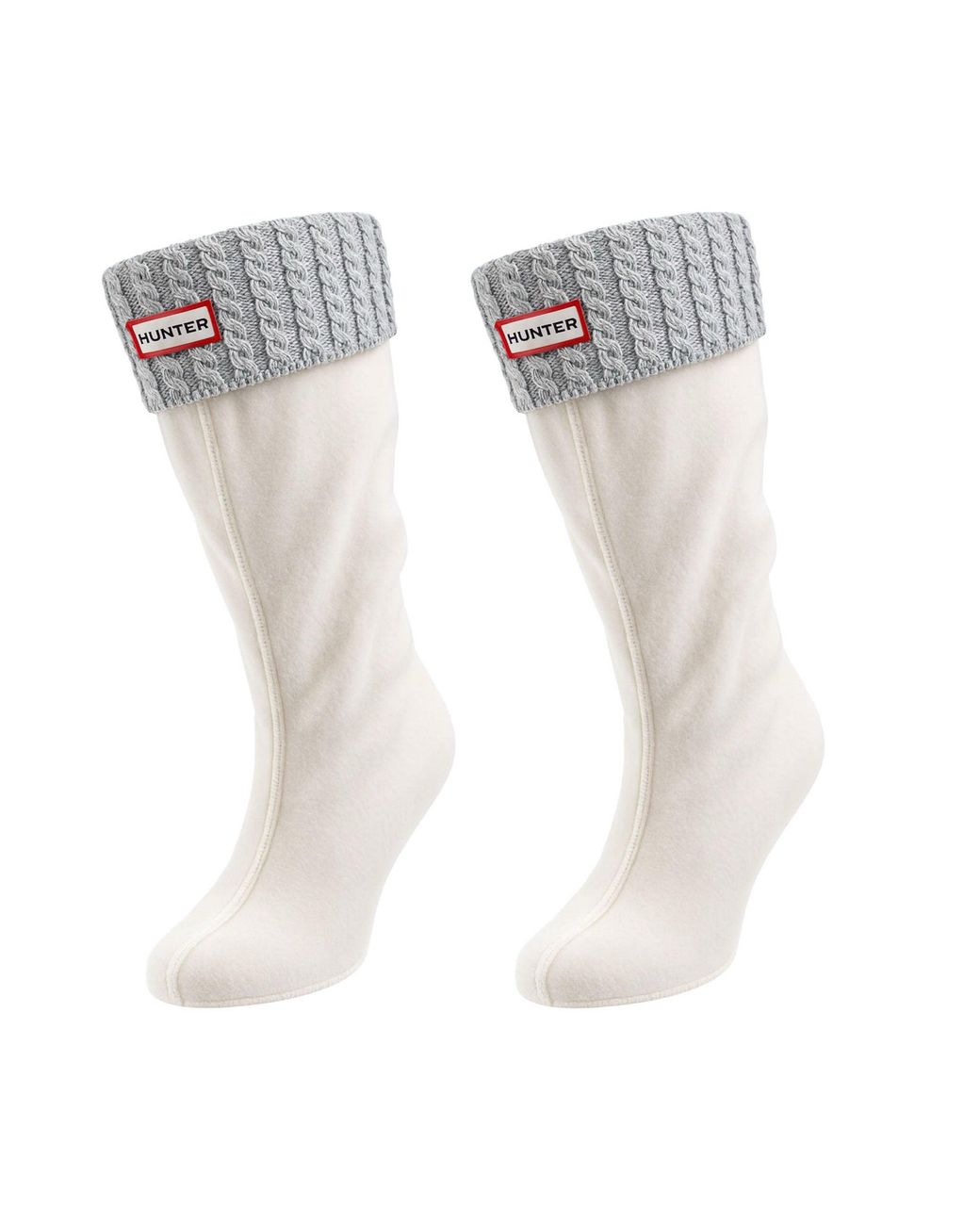 Hunter White Mini Cable Tall Boot Socks for men