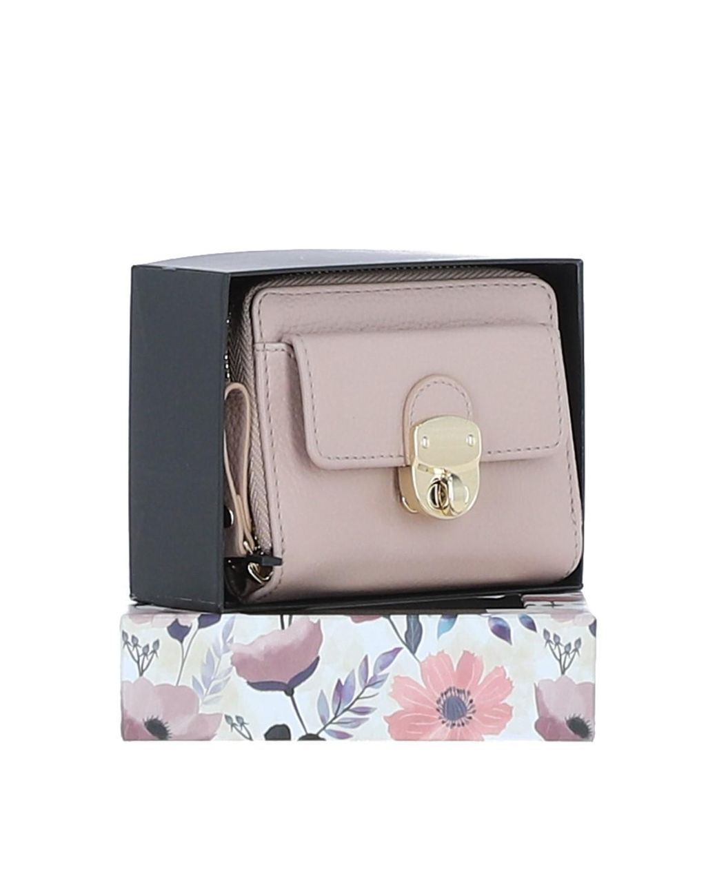 Ashwood Leather Pink Stylish Compact Ladies Purse With Rfid Protection