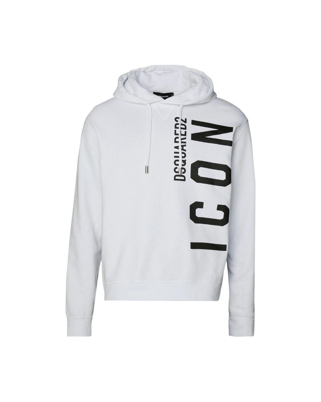 DSquared² Blue Hoodie Large Icon Logo Cotton for men