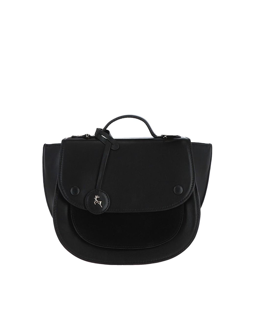 Ashwood Leather Black 'Donata' Cambridge Style Saddlebag