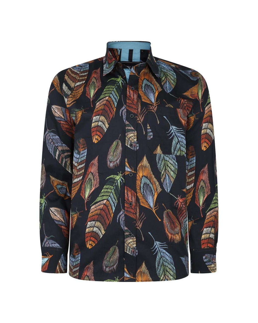 KAM Jeanswear Black Kam Printed Big & Tall Cotton Check Shirt for men