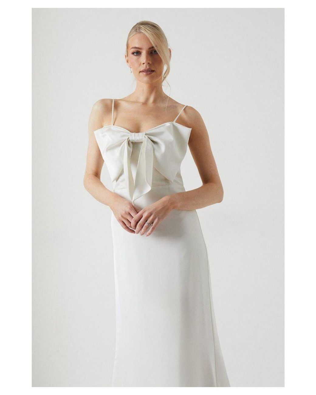Coast Statement Bow Midaxi Wedding Dress in White | Lyst UK