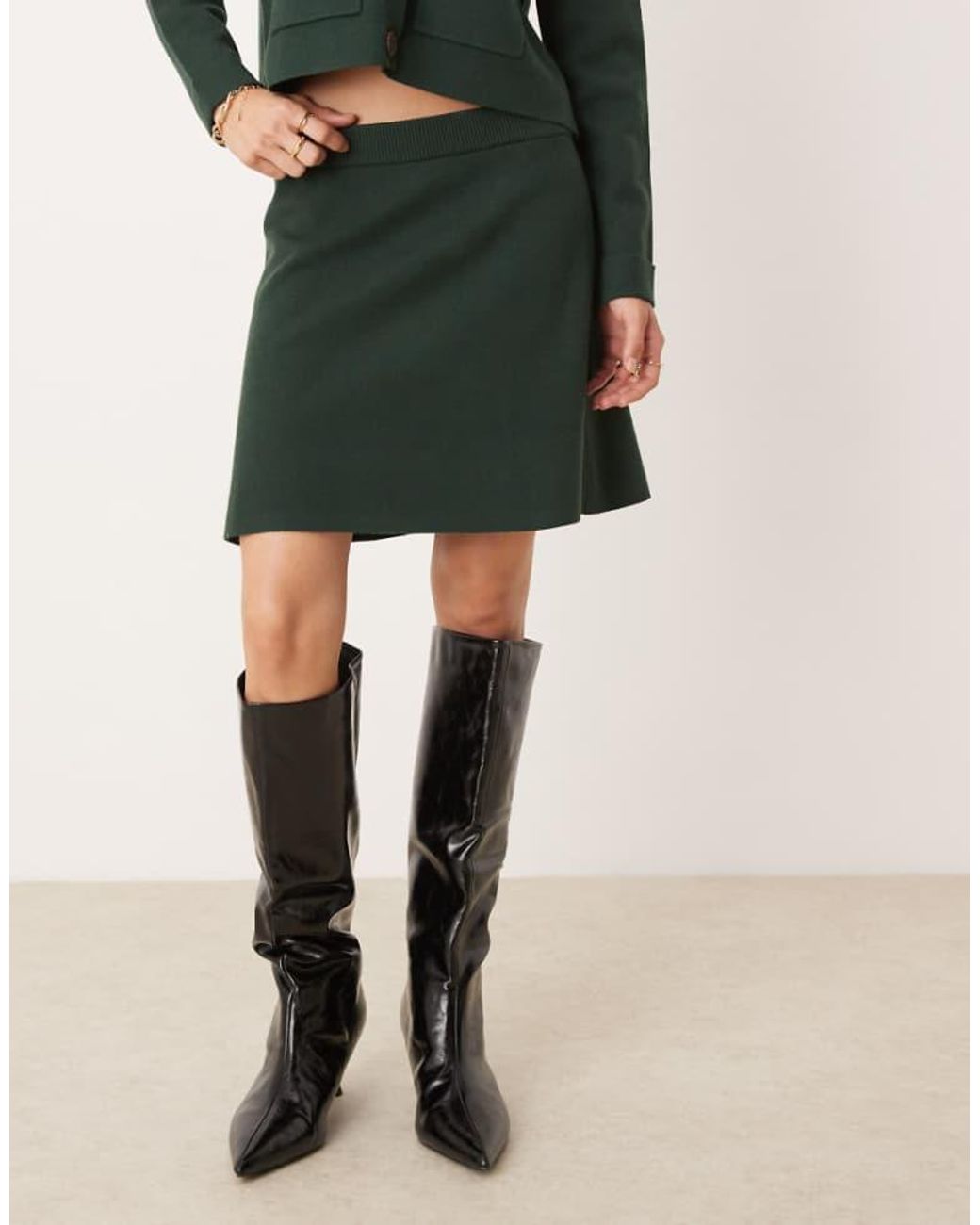 Nobody's Child Green Knitted Mini Skirt