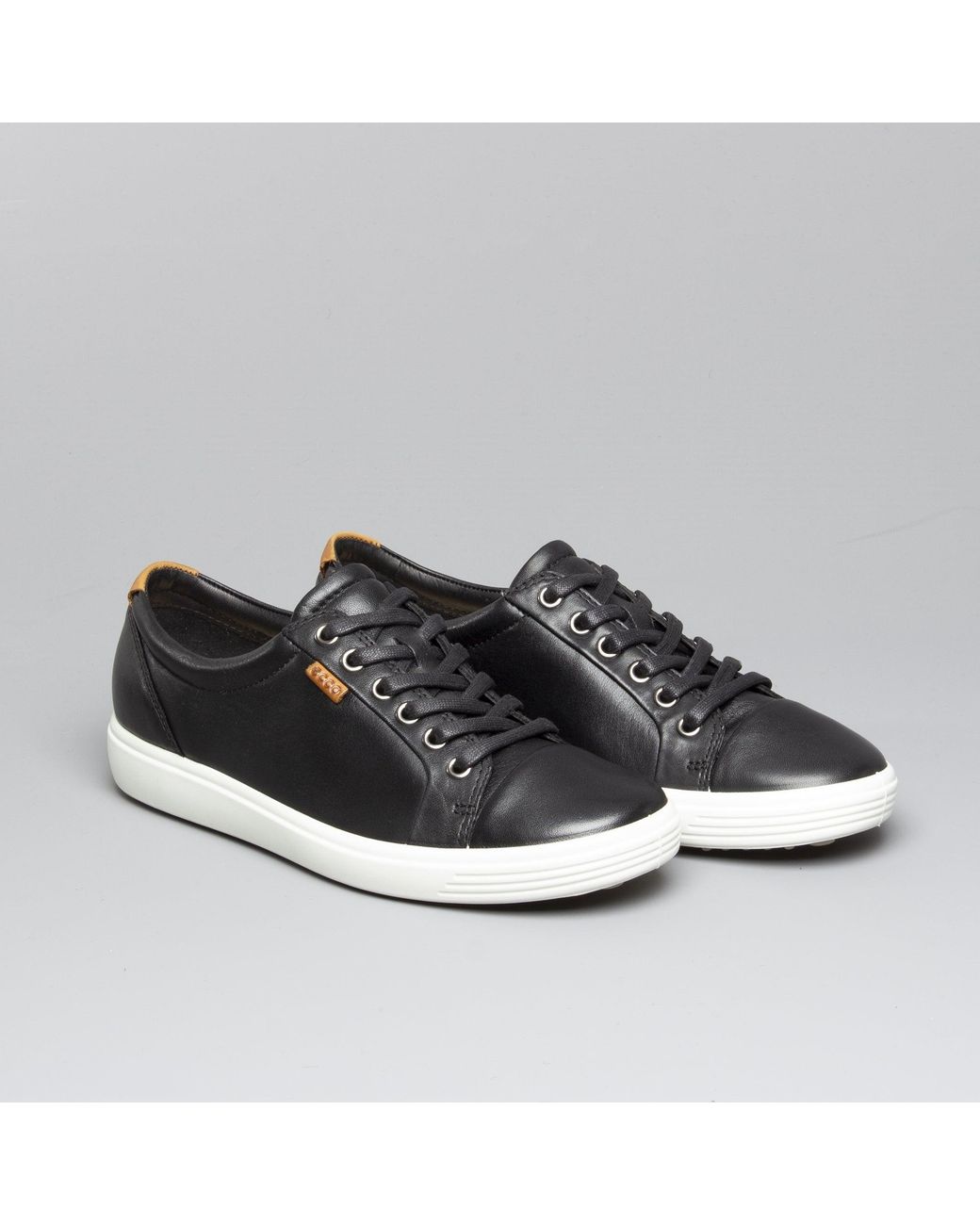 Ecco Gray Soft 7 Leather Casual Trainers