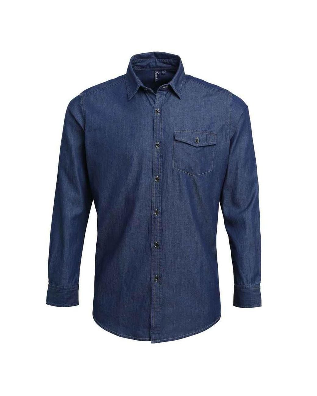 PREMIER Blue Denim Contrast Stitching Shirt Denim)