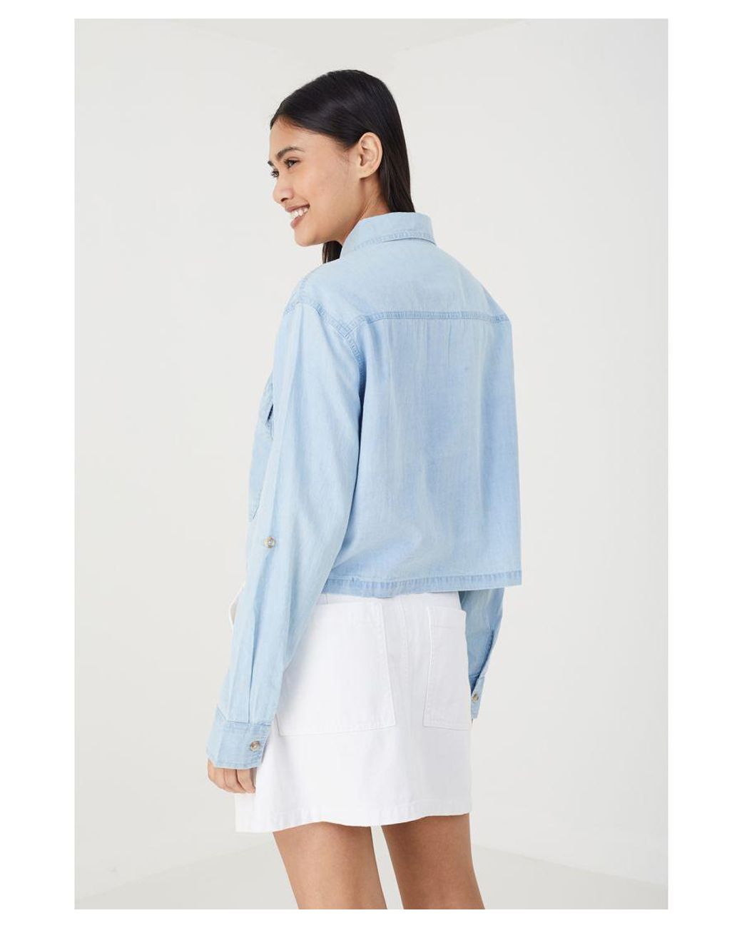 Brave Soul Blue 'Poppy' Long Sleeve Denim Shirt