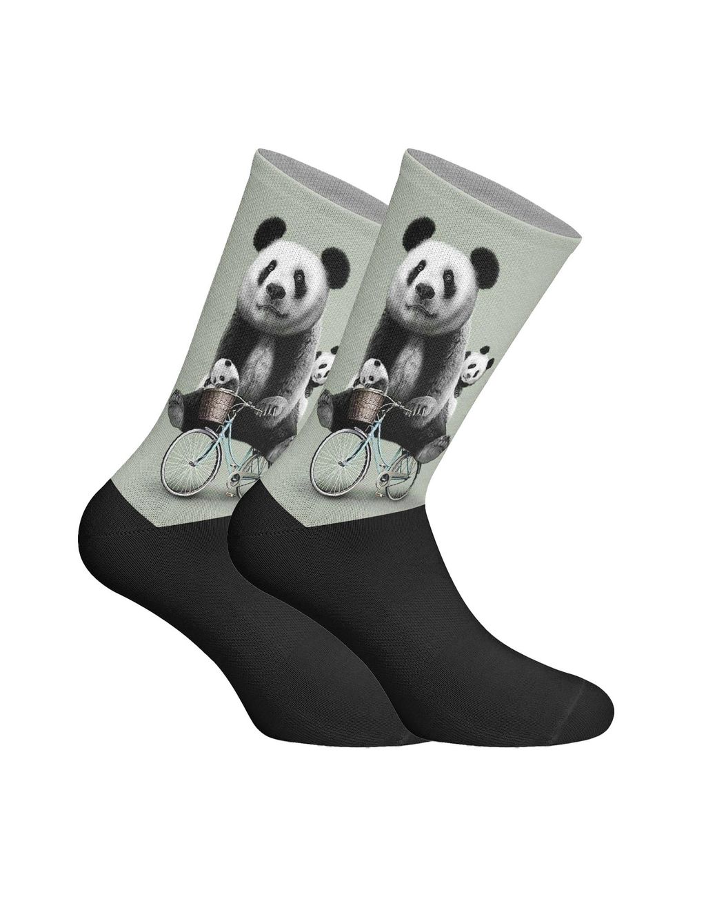 Jenes Socks Black Elastic Printed Long