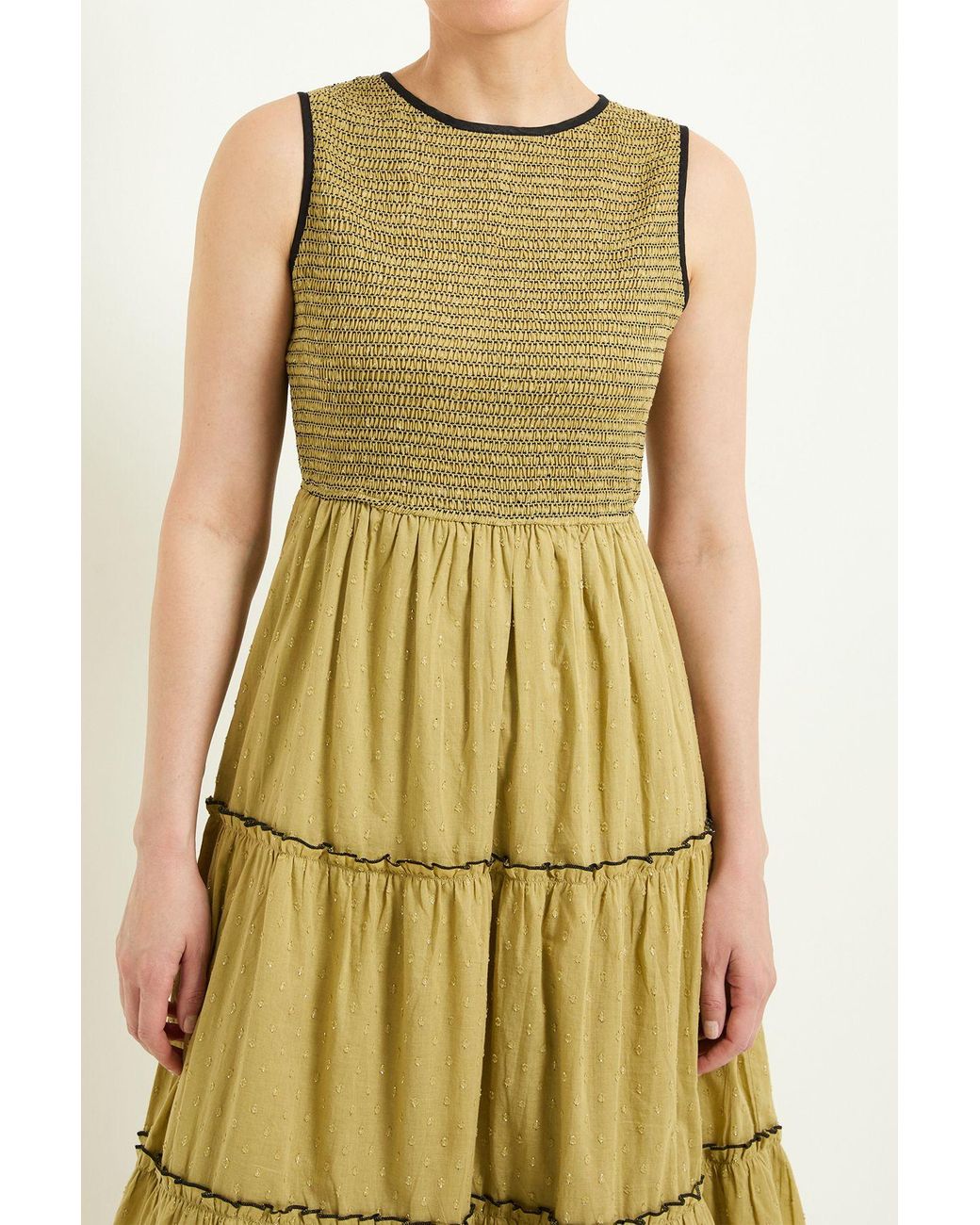 Wallis Yellow Summer Cotton Dobby Maxi Dress