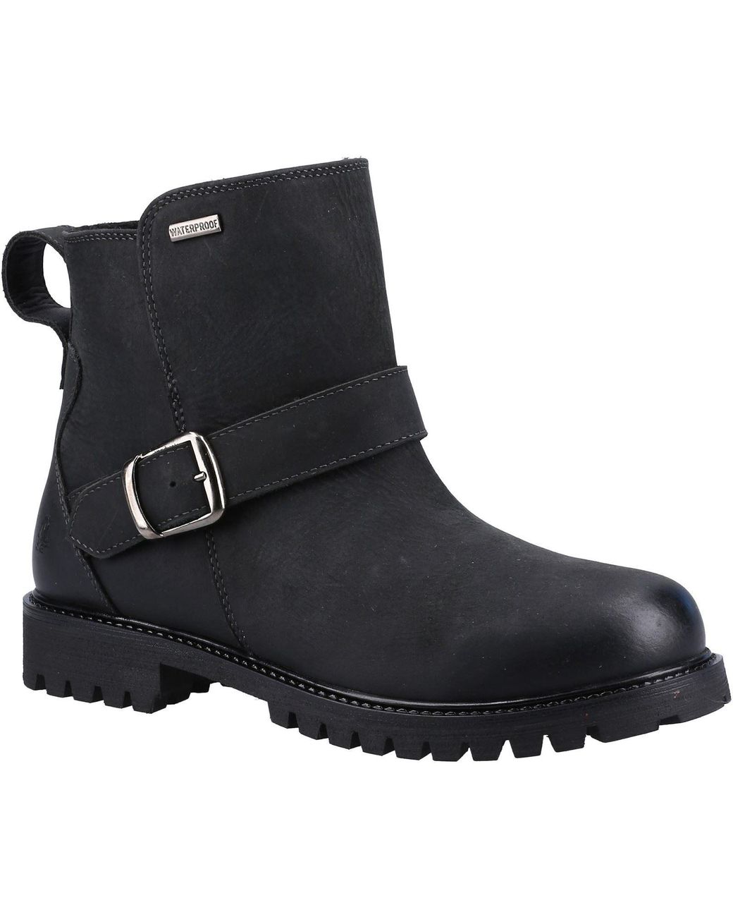 Hush Puppies Black Wakely Leather Boots