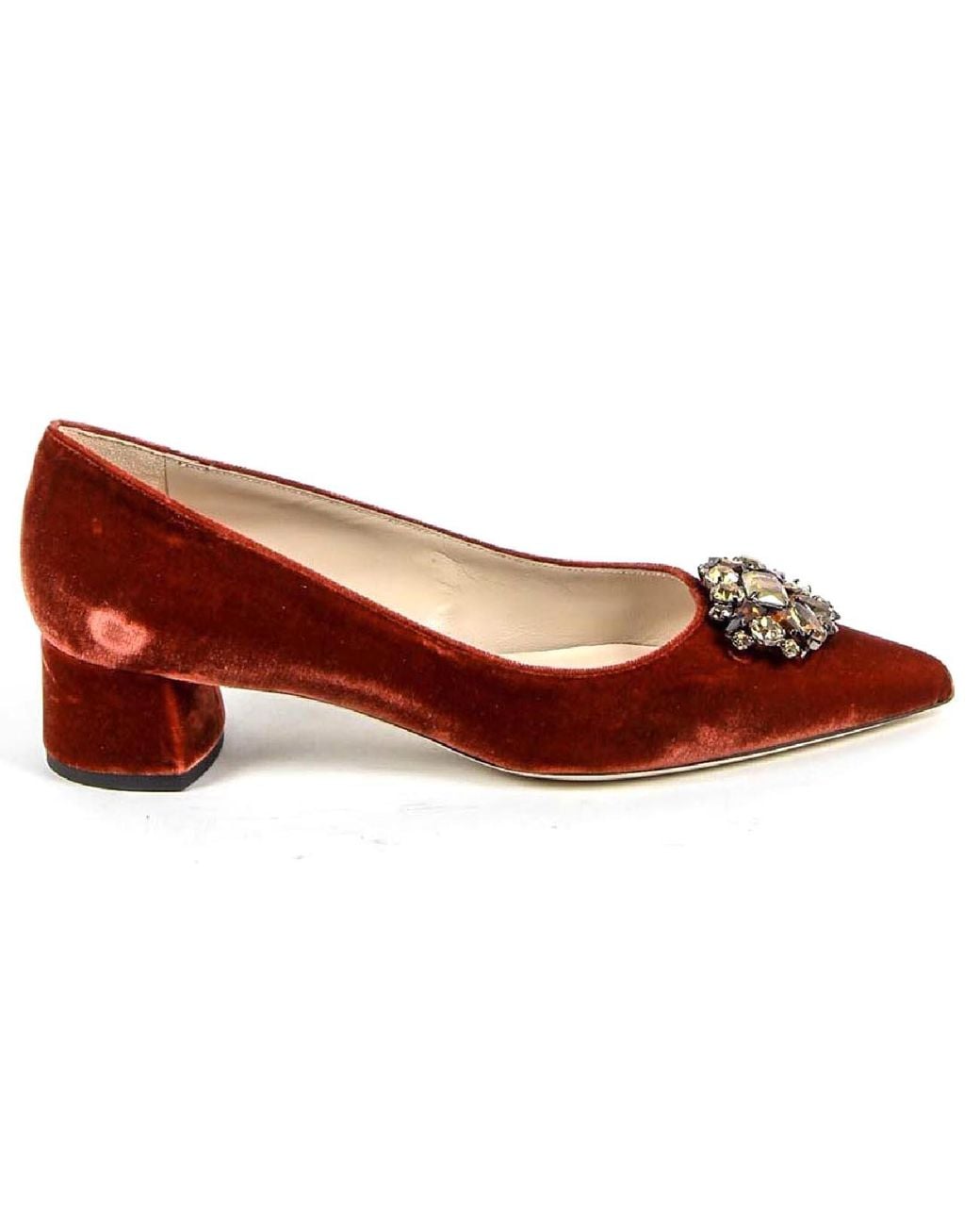 Versace 19.69 Abbigliamento Sportivo Red V Pump 3110276 Velluto Rosso