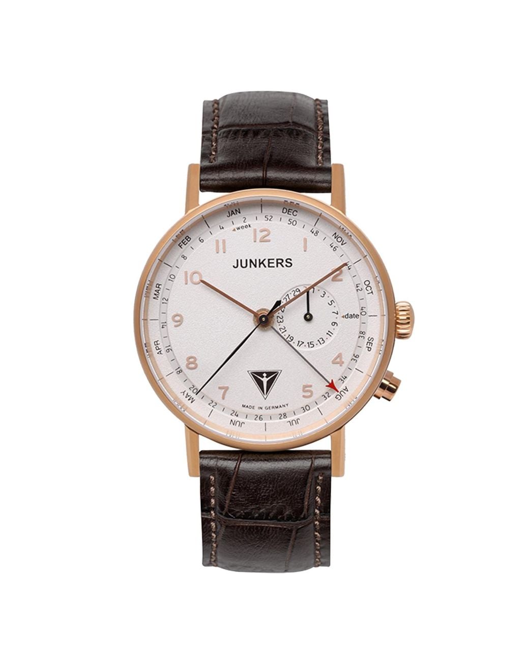 Victoria Hyde London Metallic Junkers Icebird F13 Series Quartz Watch With Leather Strap 6736-4 for men