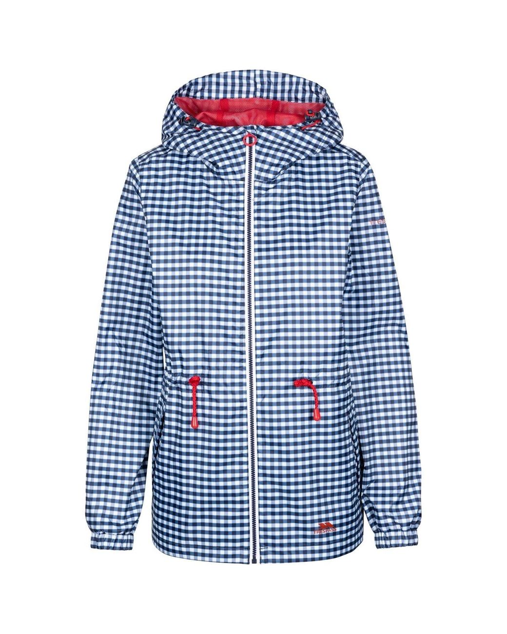 Trespass Blue Niggle Hooded Relaxed Fit Rain Jacket