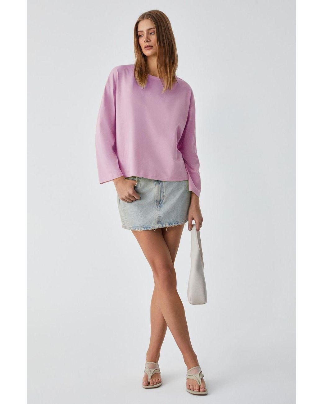 Grimelange Pink Oversized Crew Neck T-Shirt