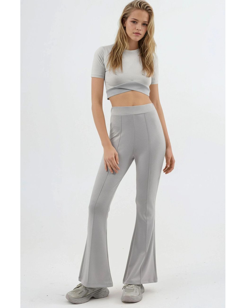 Hiccup Gray Modal Touch Flare Pants