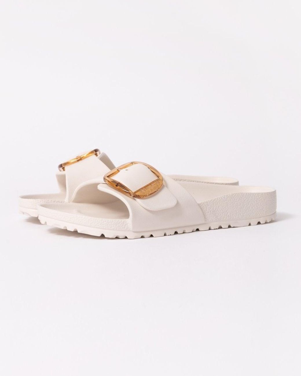 Birkenstock White Madrid Big Buckle Eva Sandals