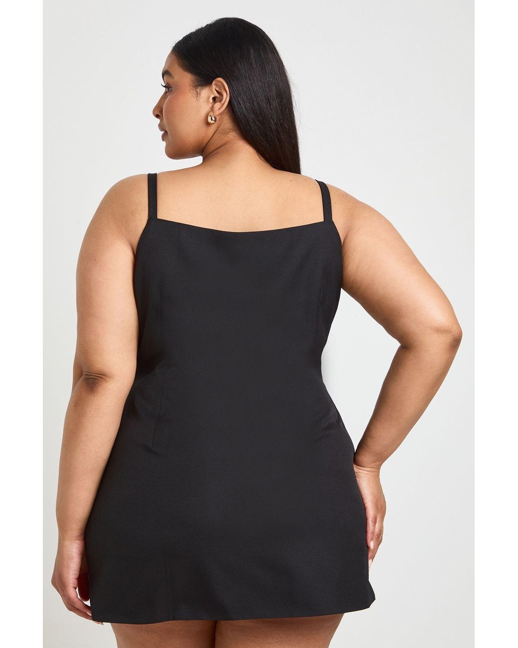 Boohoo Black Plus Button Waistcoat Dress