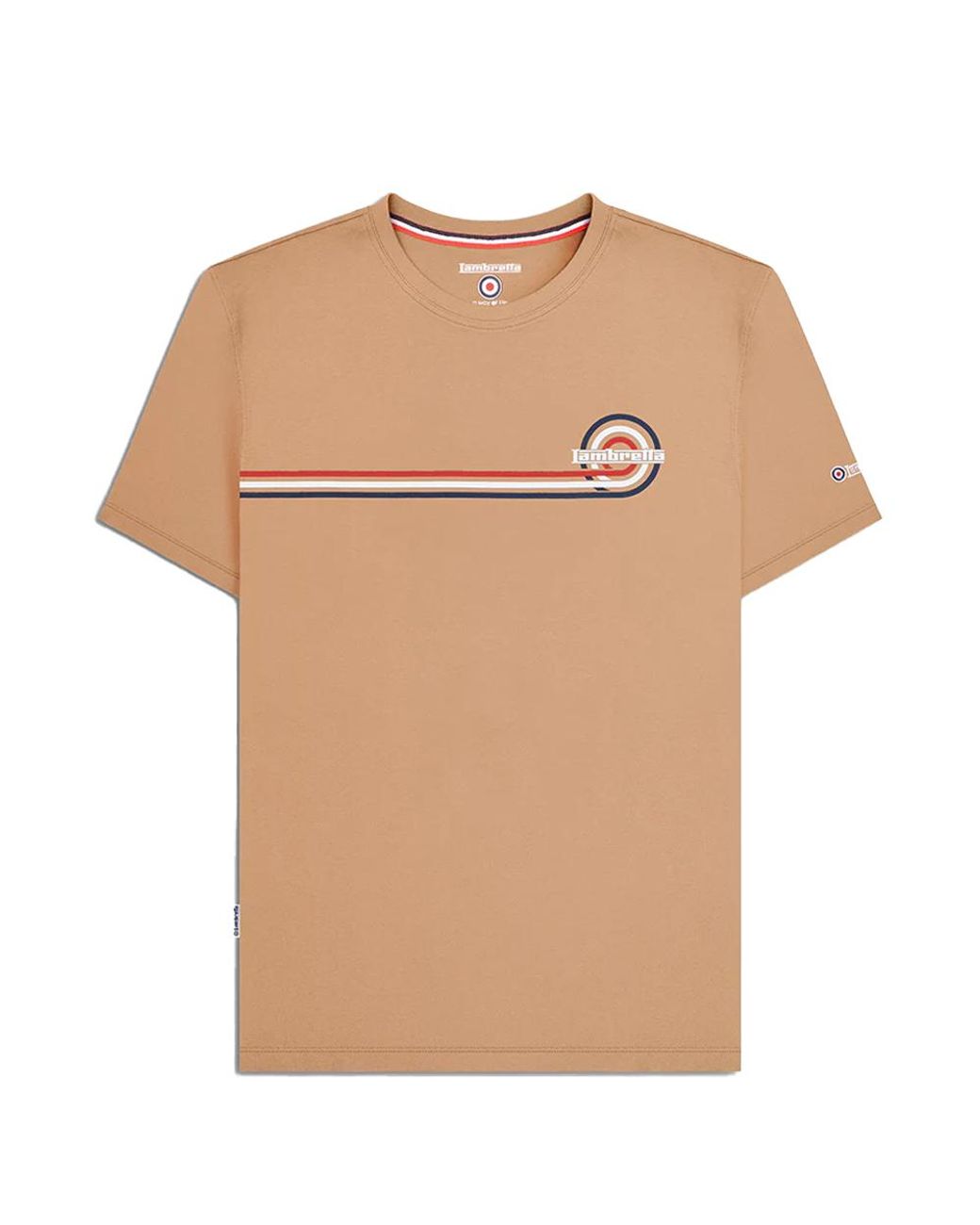 Lambretta Natural Ss24 Retro Stripe T-Shirt Cotton for men