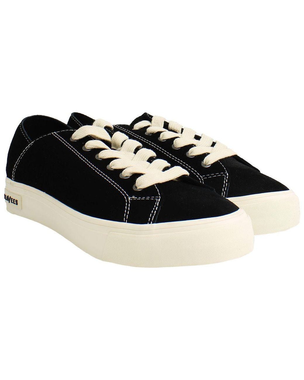 Seavees Black Sausalito Plimsolls Suede