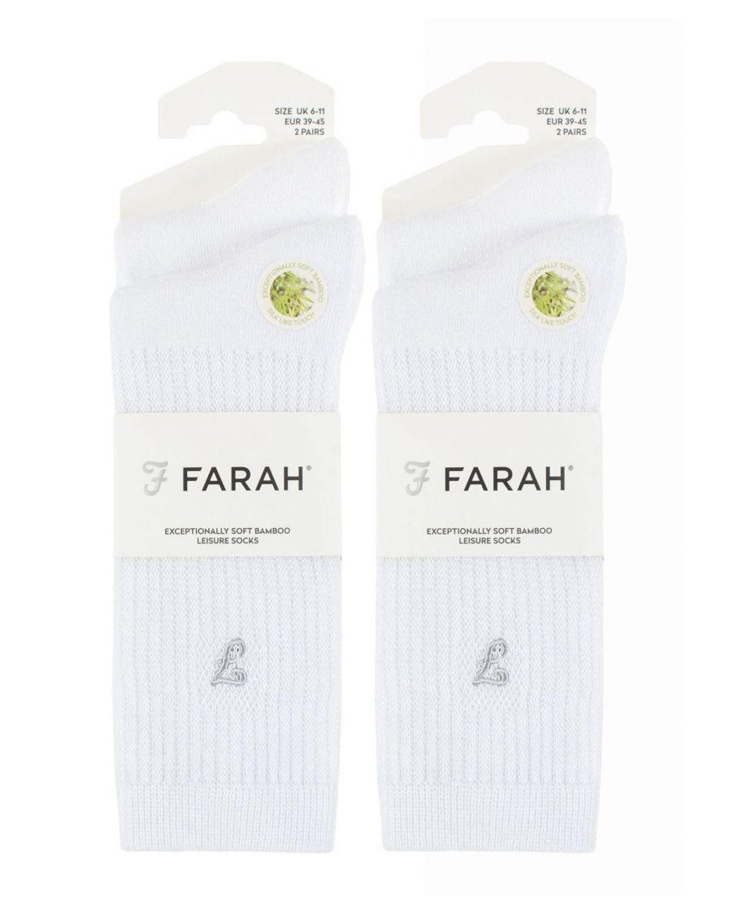 Farah White Bamboo Sport Socks for men