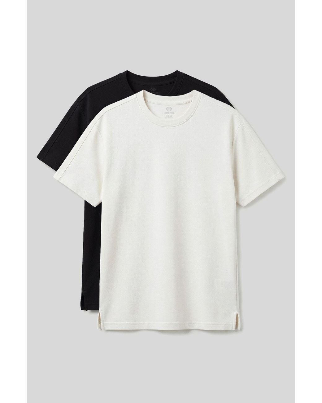 TOMMY LIFE Black Viscose Blend T-Shirt for men