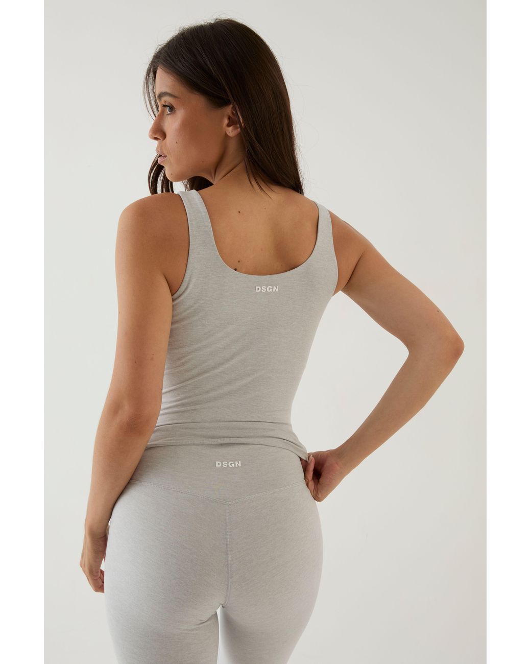DSGN Studio Black Marl Scoop Neck Vest Top