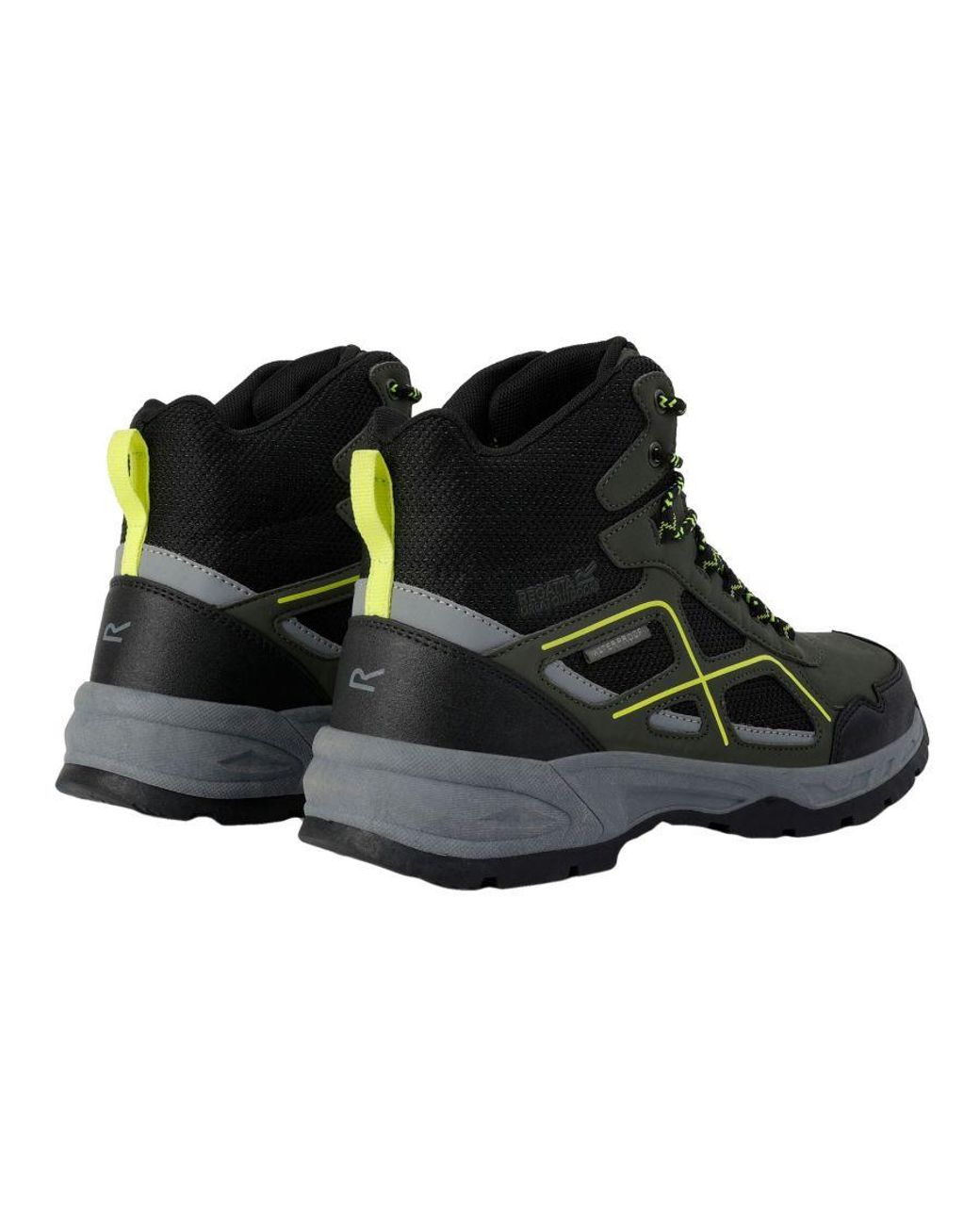 Regatta Black Vendeavour Walking Boots (Dark/Lime Punch) for men