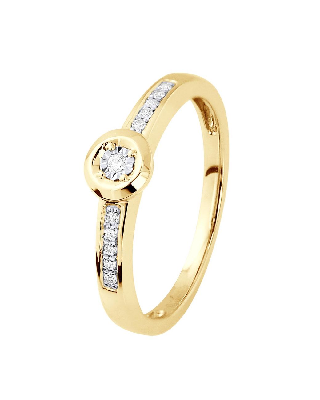 Diadema Metallic Diamond Solitaire Supported 0,060 Cts Illusion 0.50 Cts