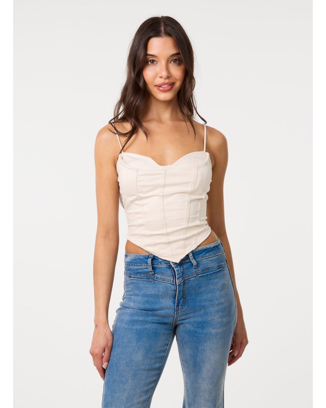 Pink Vanilla Blue Bustier Bra Cup Cupra Top