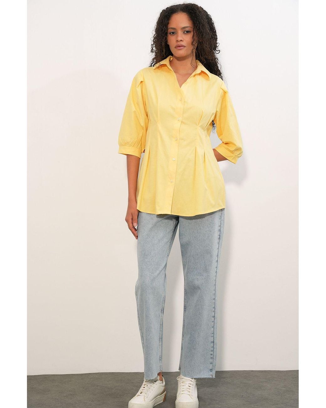 Bigdart Yellow Cotton Blend Shirt
