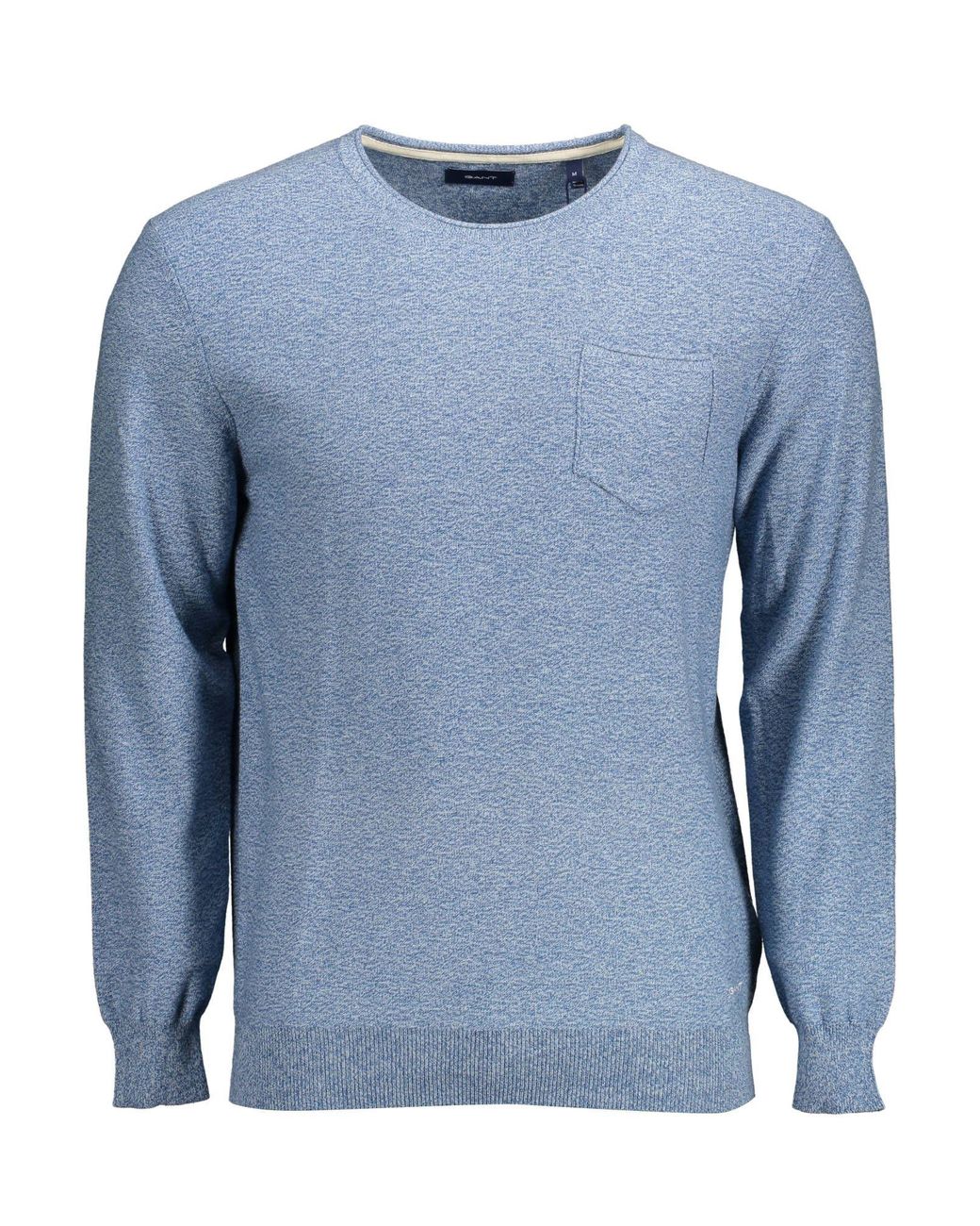 Gant Blue Crew Neck Sweater Melange Style for men