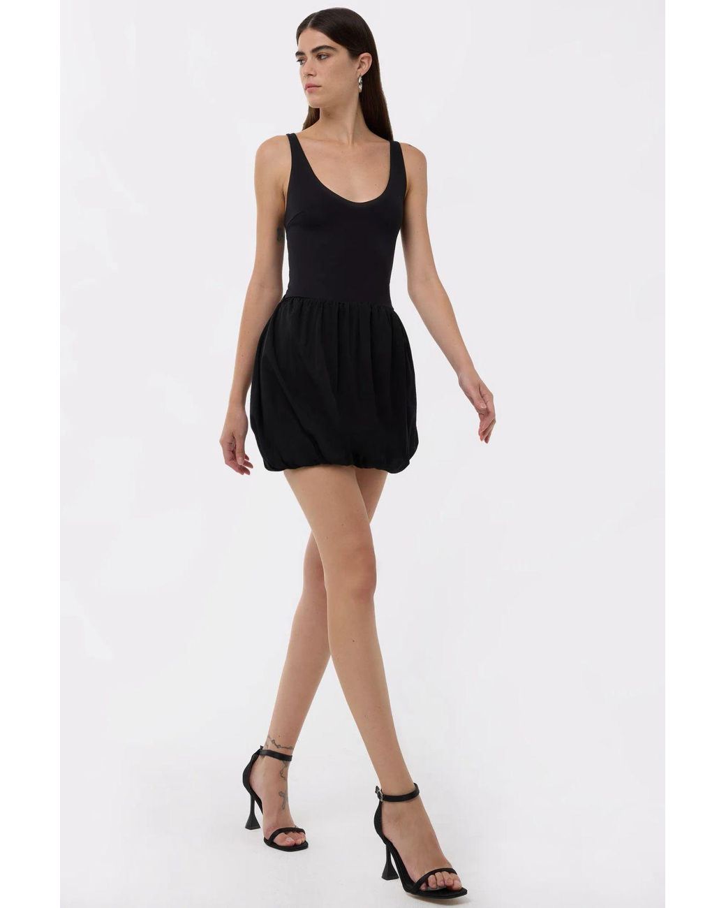 Hiccup Black Balloon Skirt Mini Dress