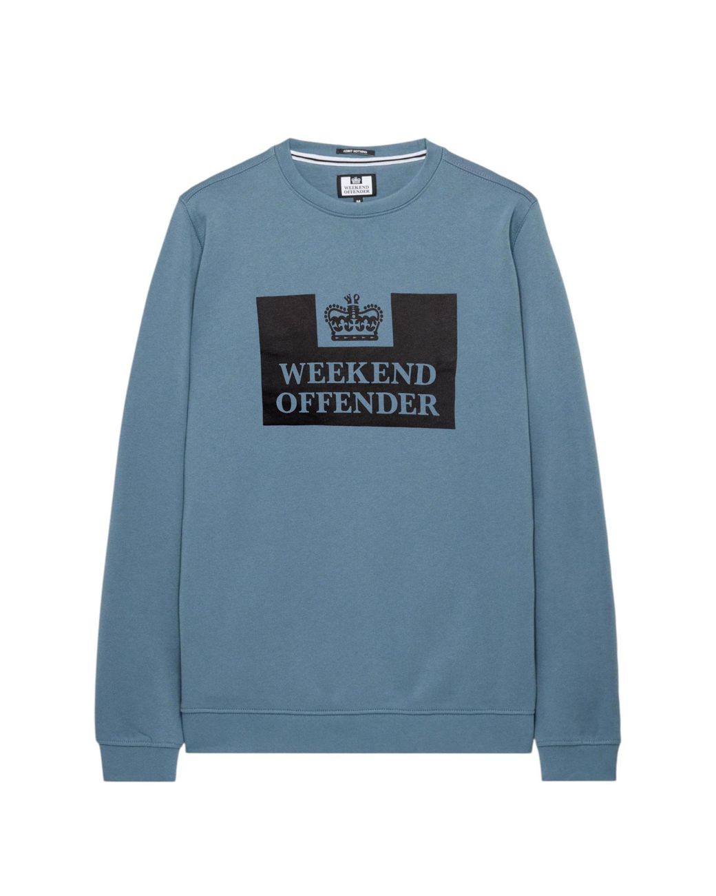 Weekend Offender Blue Sweatshirt Penitentiary Crew Neck Pullover Casual Cotton for men