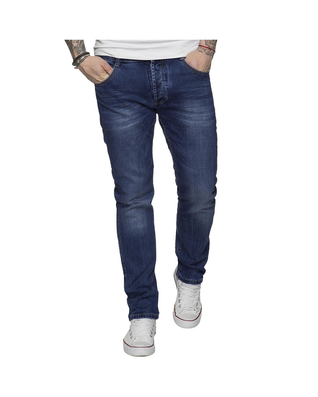 Eto Blue Tapered Fit Jeans for men