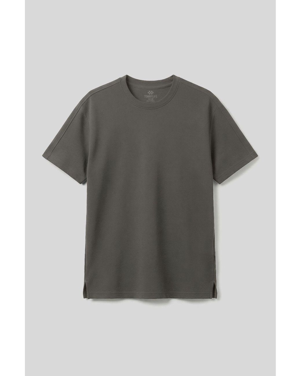 TOMMY LIFE Gray Viscose Blend T-Shirt for men