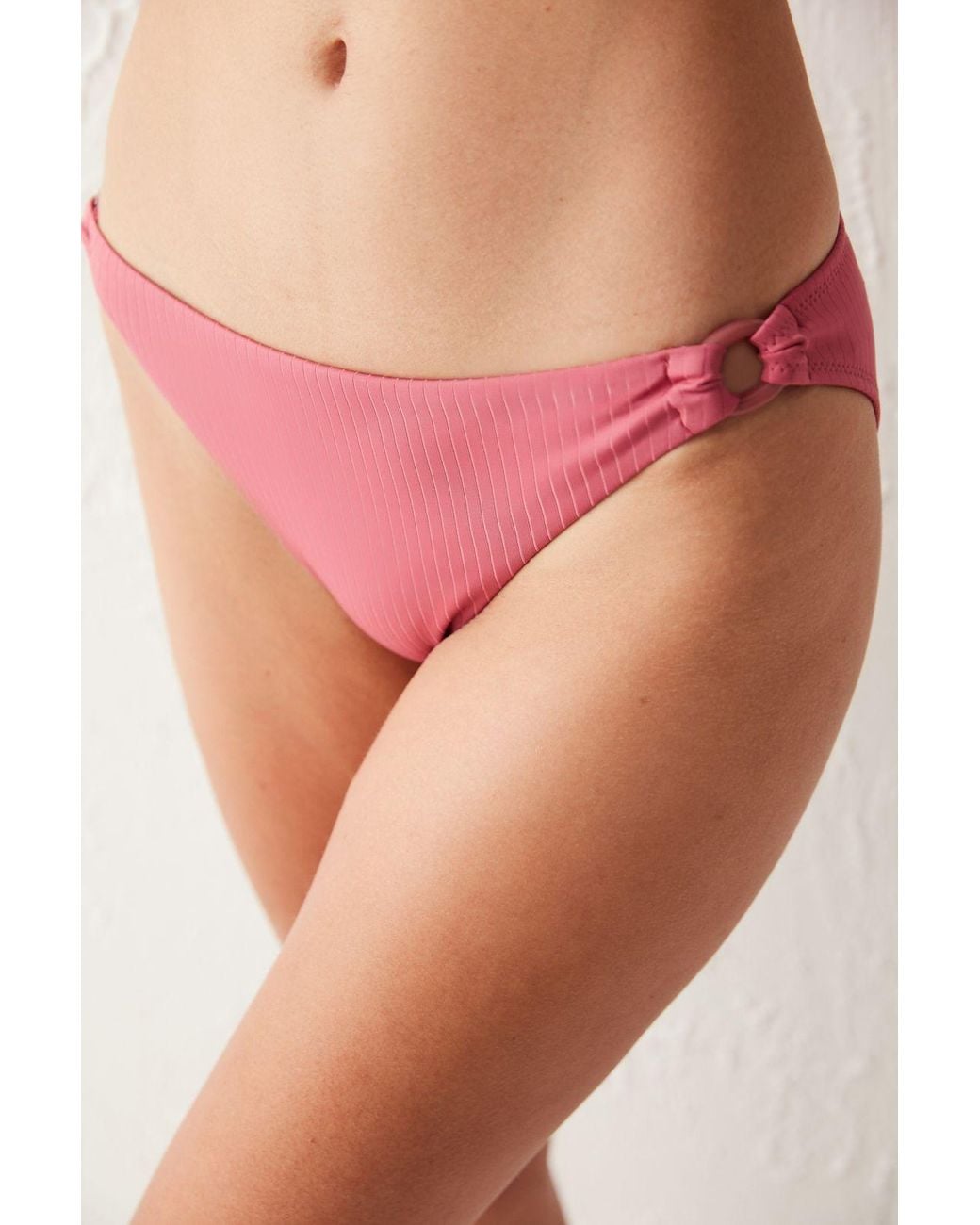 Penti Pink Low-Waist Ribbed Hipster Bikini Bottoms