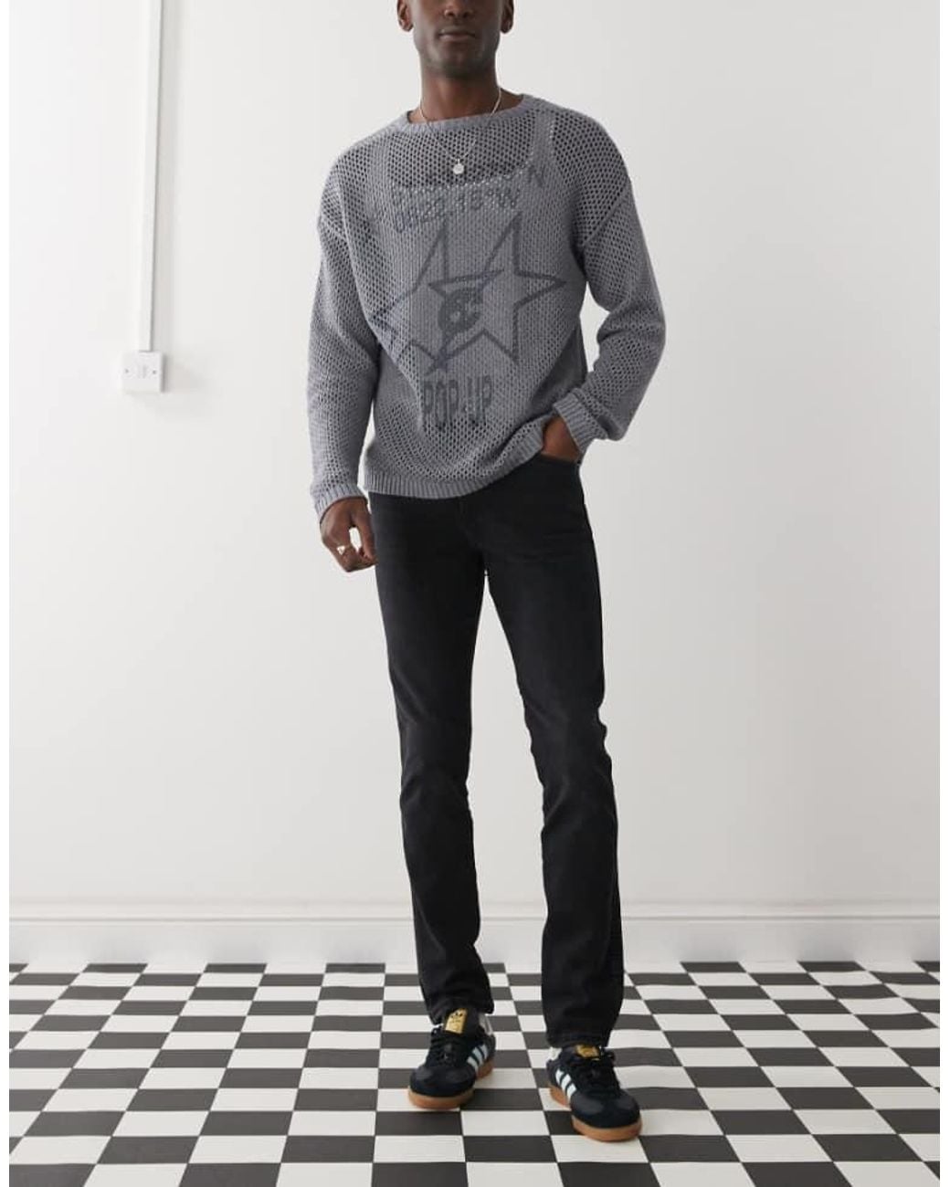 Dr. Denim Gray Snap Mid Waist Slim Fit Jeans for men