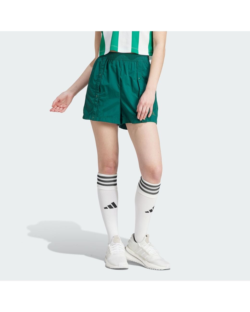 Adidas Green Tiro Snap-Button Shorts