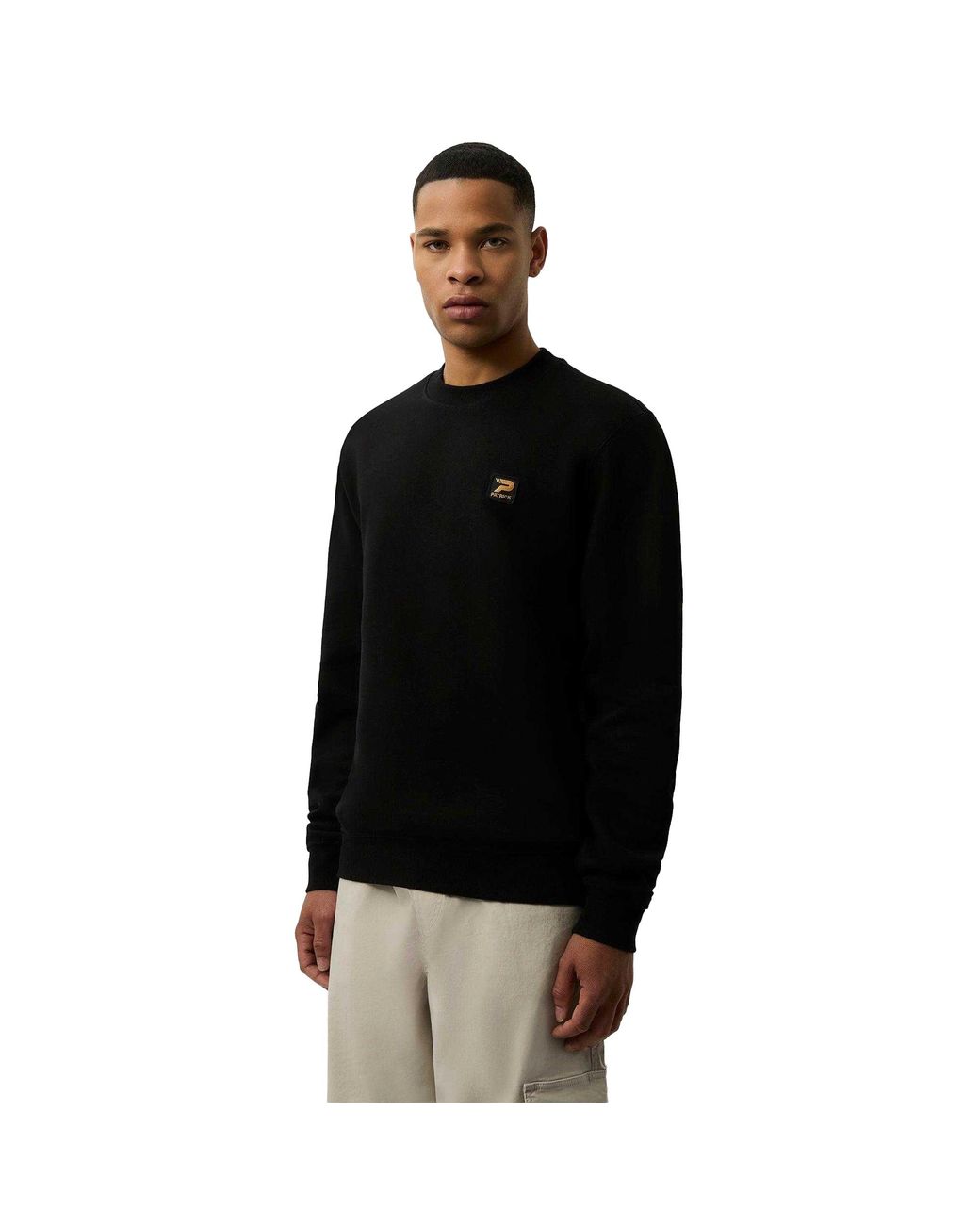Patrick Black Oscar Crew Neck Sweatshirt Cotton for men