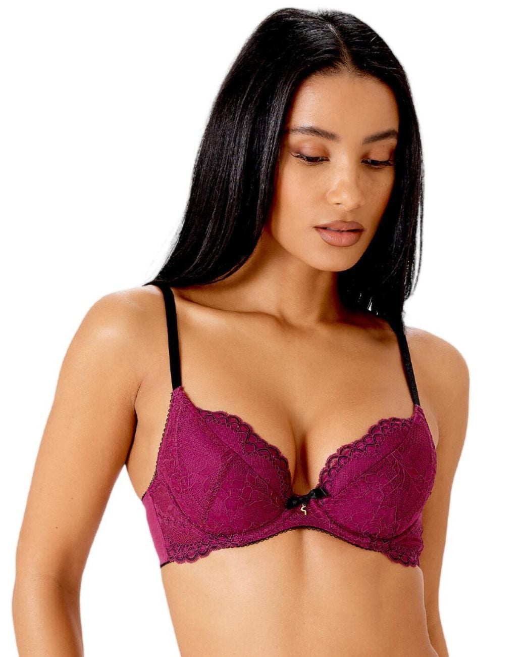 Gossard Purple Superboost Lace Padded Plunge Bra