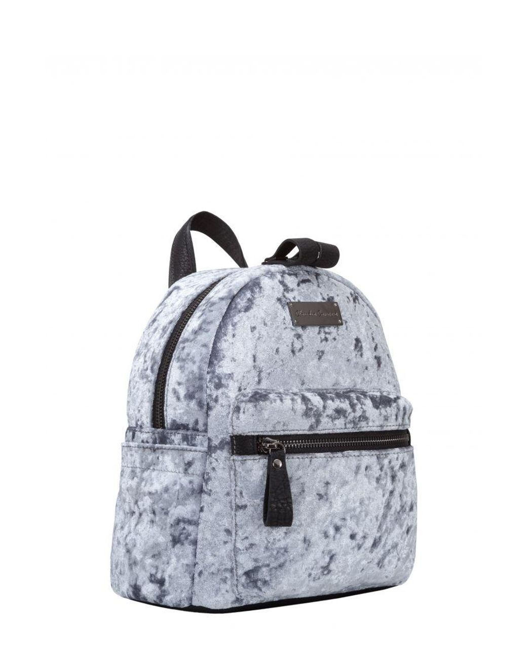Claudia Canova Blue Anii Xs Velour Backpack