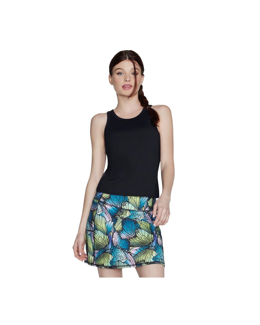 Skechers Blue Performance Go Walk Shelf Bra Tank Nylon Tops