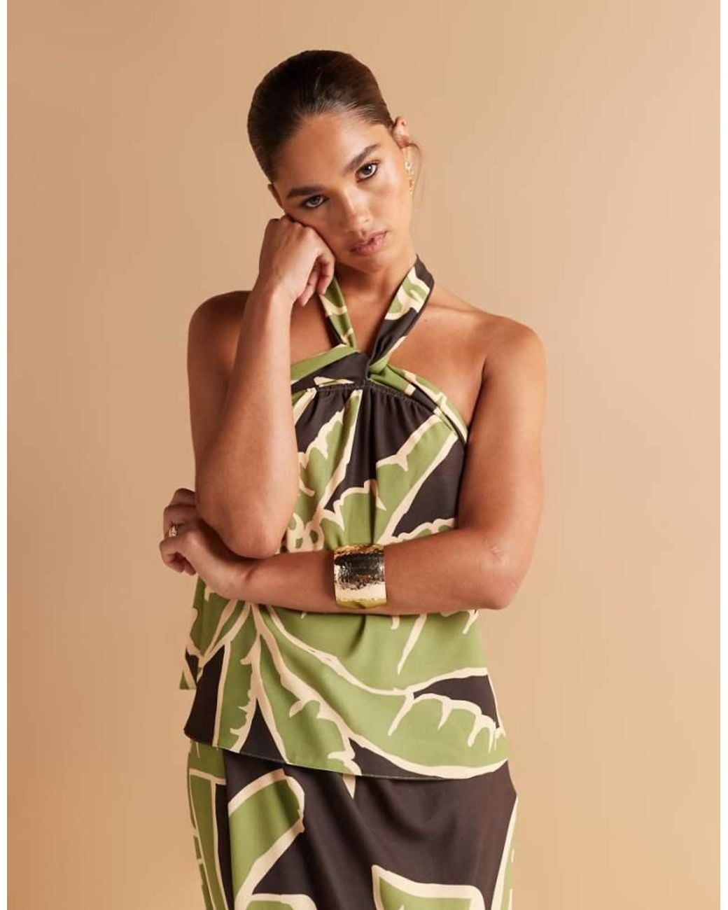 ASOS Natural Halterneck Co-Ord Top