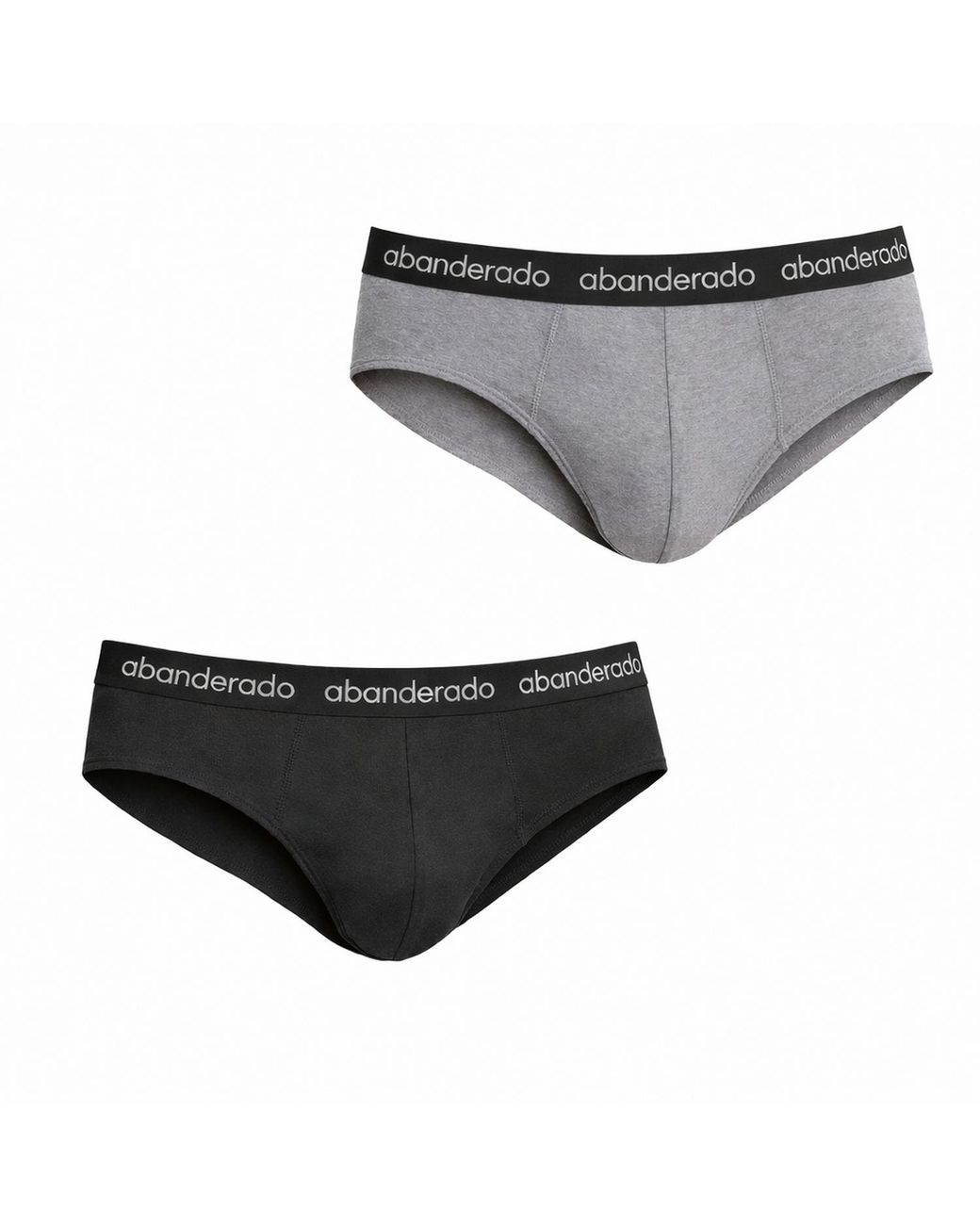 Abanderado Gray Pack Of 2 Elastic Cotton Briefs Aa595 for men