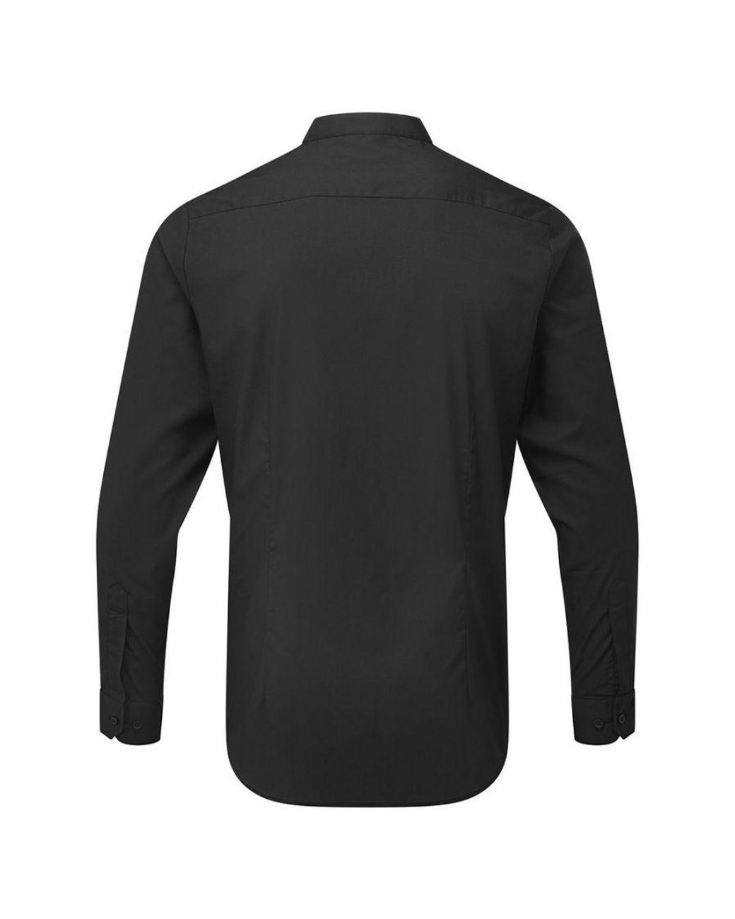 PREMIER Black Banded Collar Long-Sleeved Formal Shirt for men