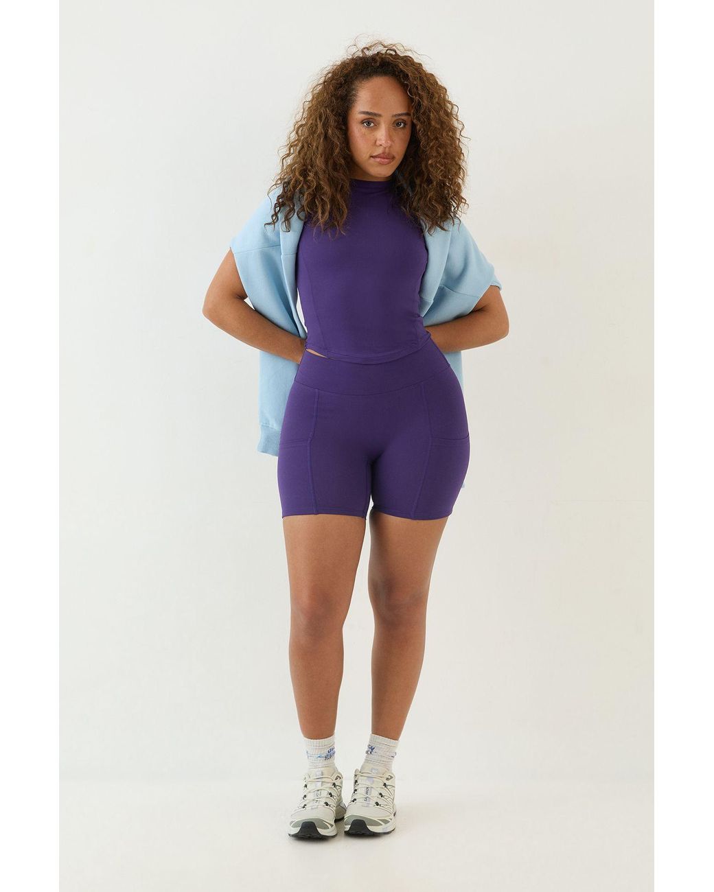 DSGN Studio Blue Sculpt Curved Hem Sports Top
