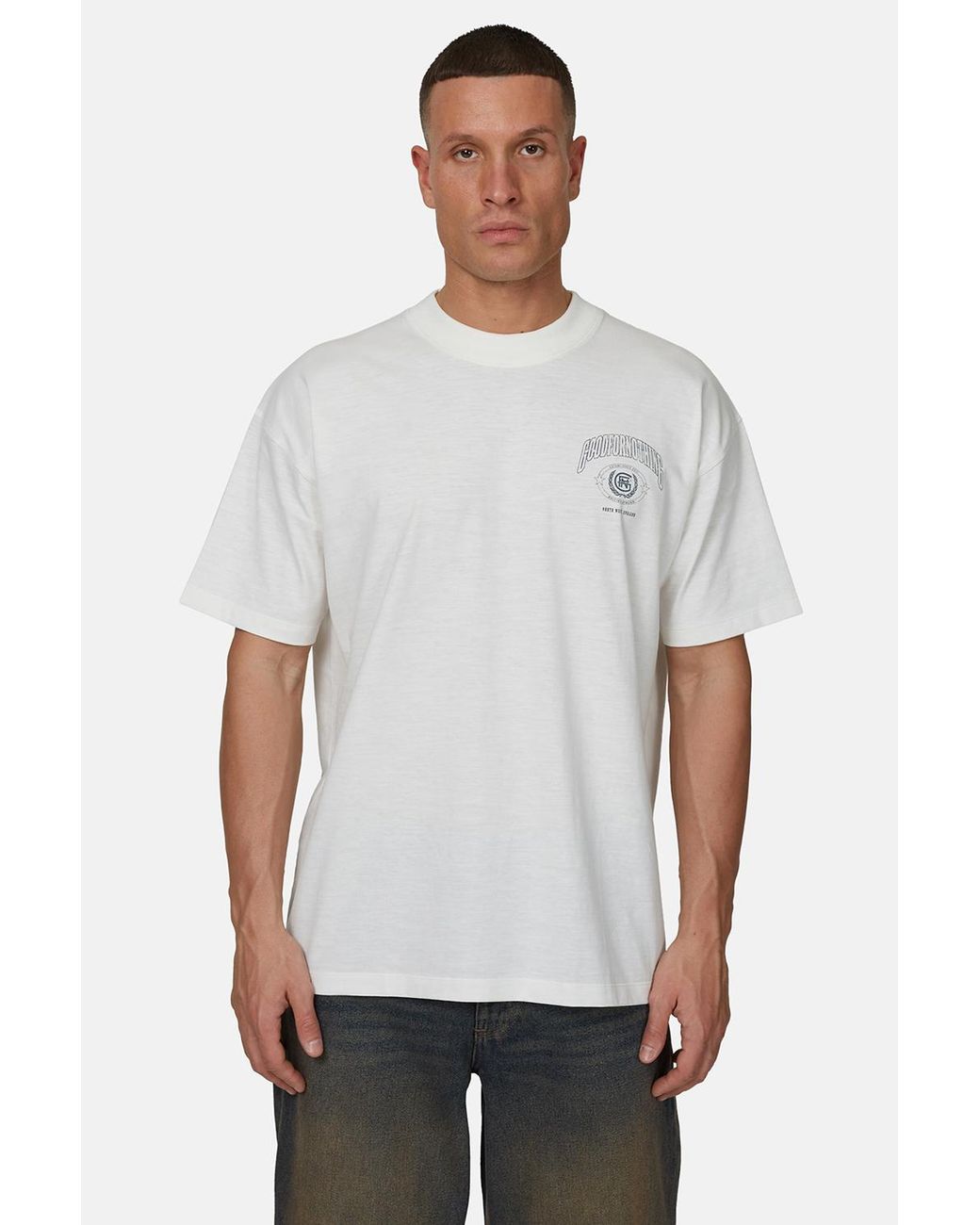 Good For Nothing White Relaxed Graphic Tee for men