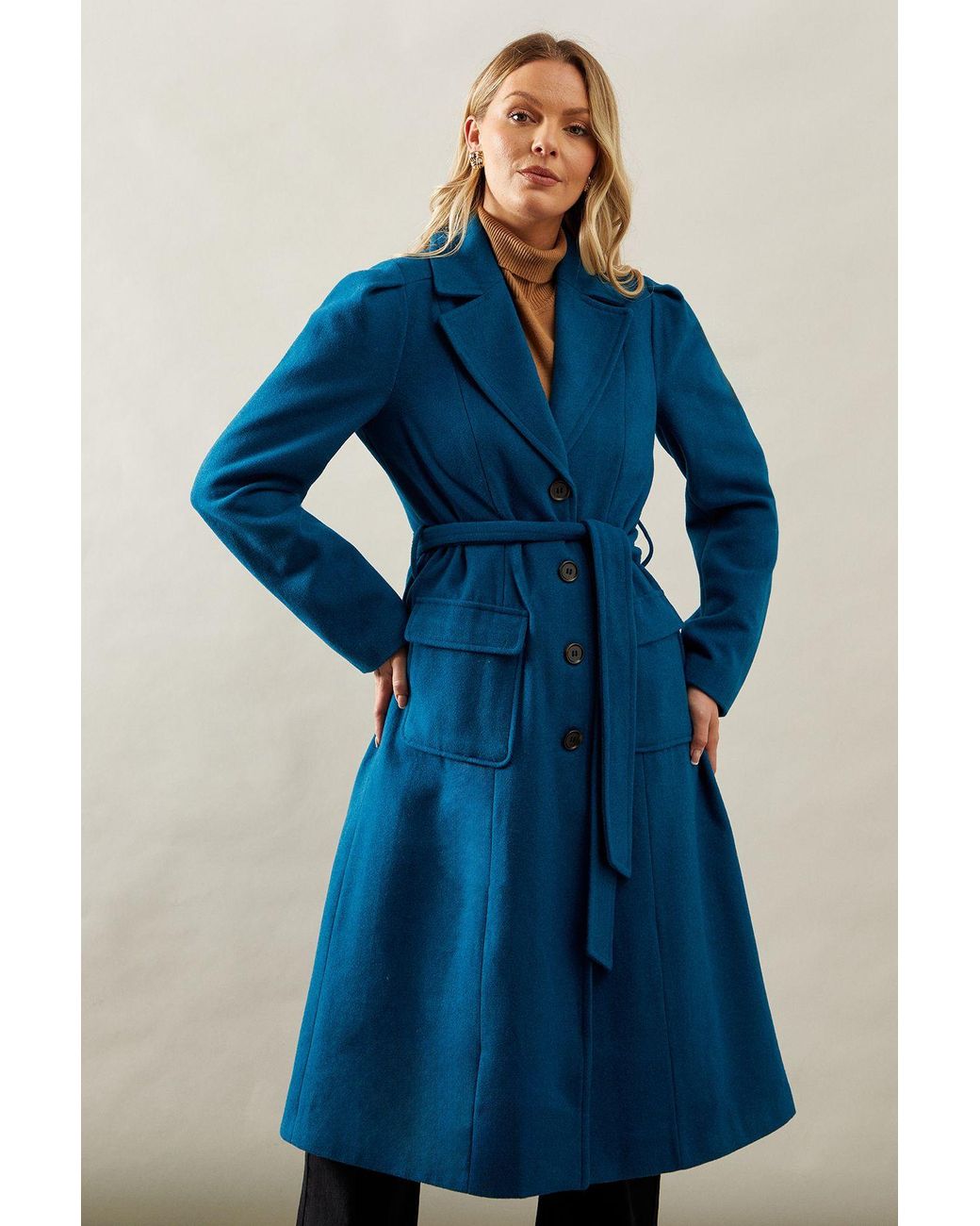 fit and flare wool coat