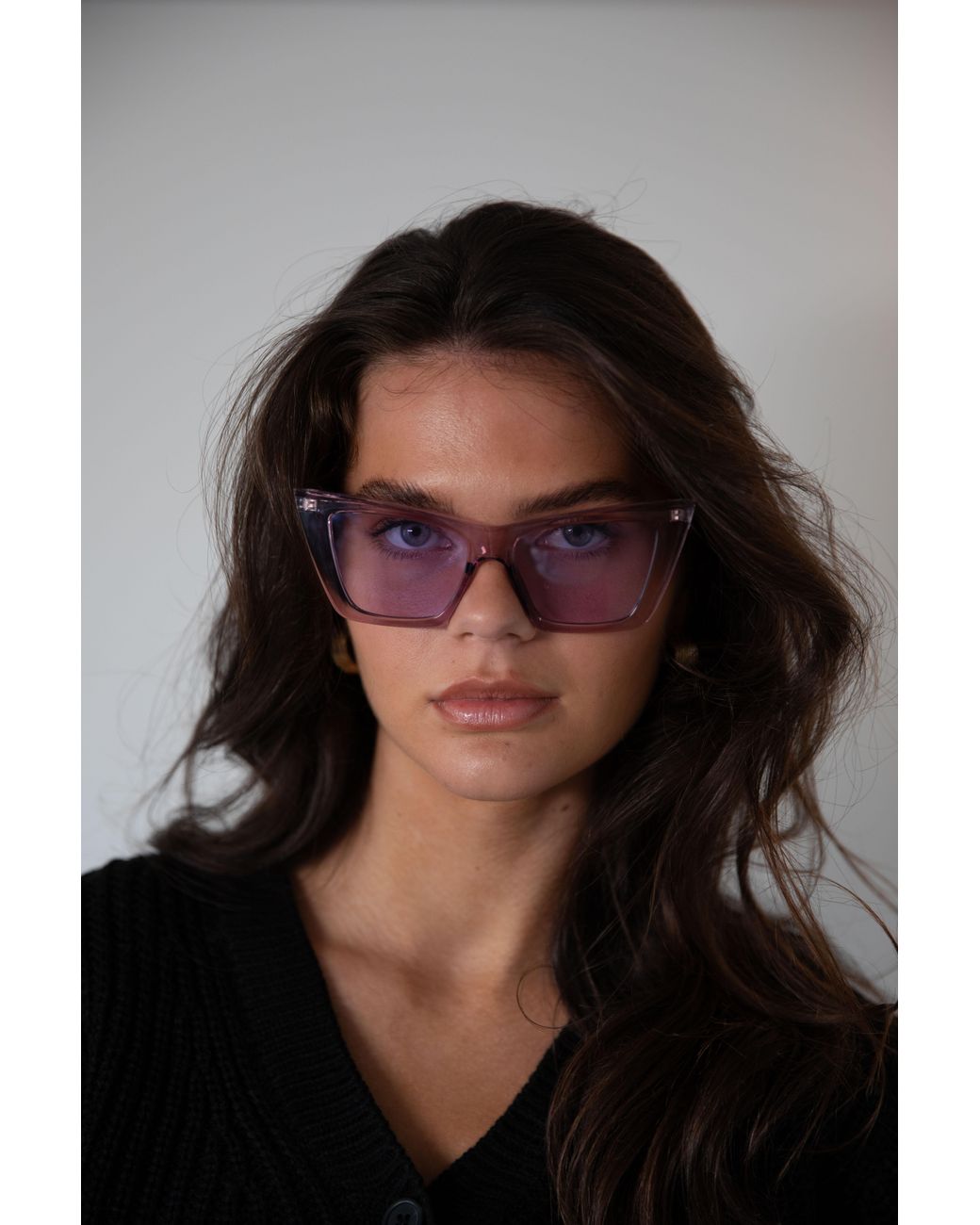 SVNX Black Oversized Cateye Sunglasses