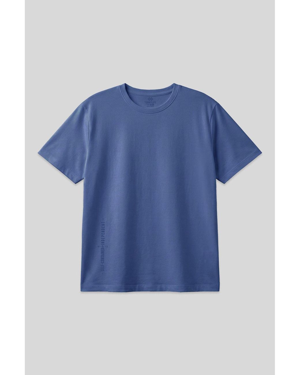 TOMMY LIFE Blue Cotton Elastane T-Shirt for men