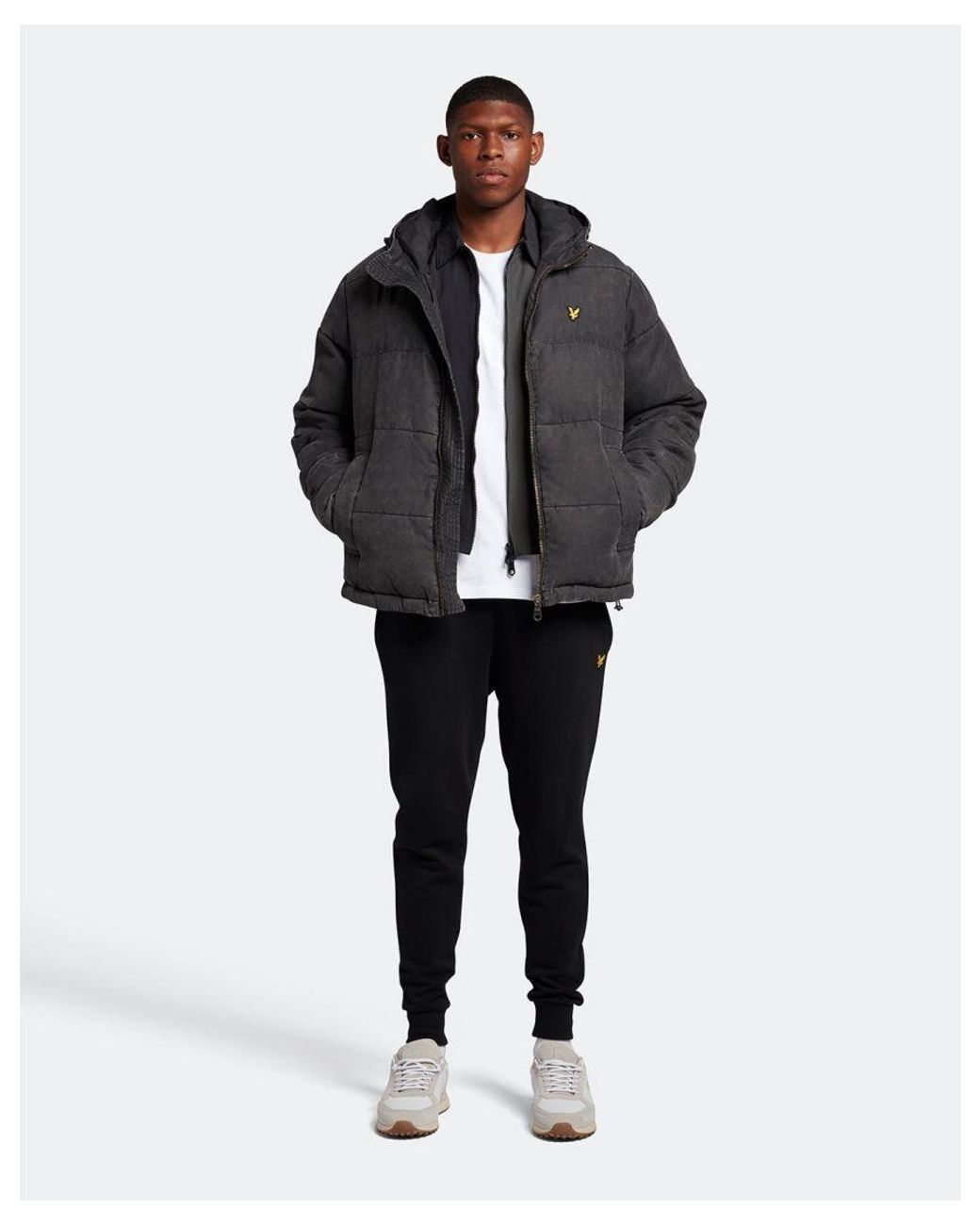 Lyle & Scott Black Washed Wadded Jacket for men